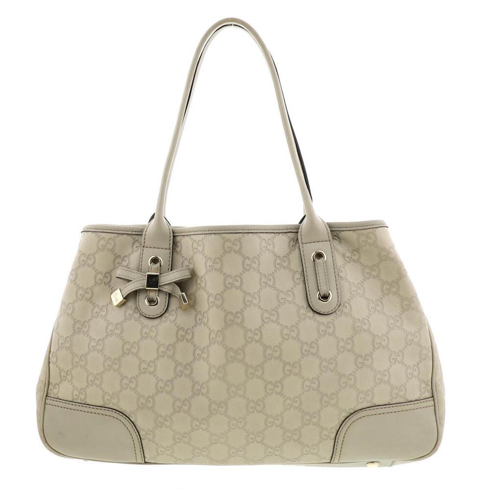 GUCCI Princy Leather Tote Bag Beige